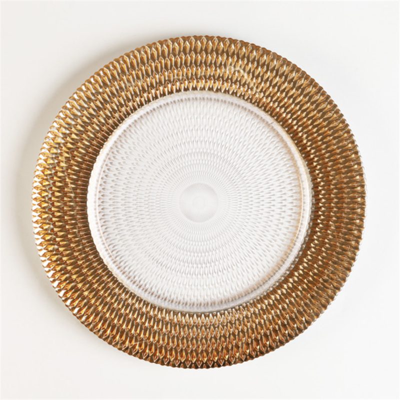 glass charger plate 1 Wholesale Glass Charger Plate PZ-044 - Image 1